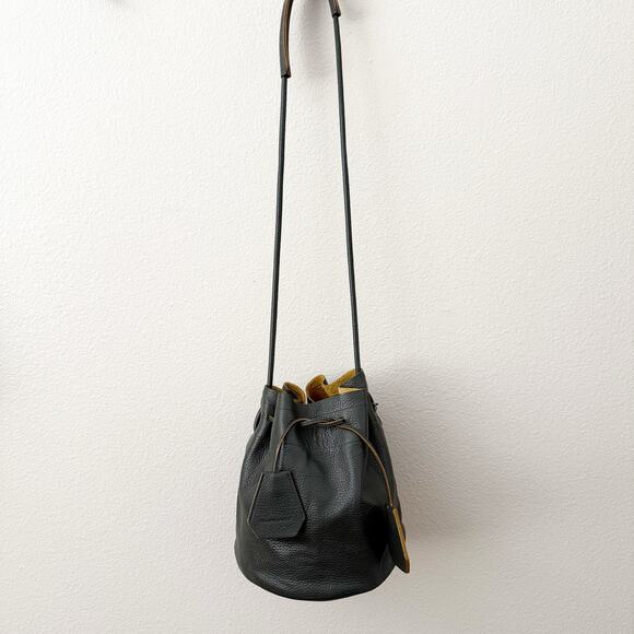 RABEANCO | Lexi Bucket Bag Drawstring Shoulder Crossbody Strap Pebbled Leather - Picture 4 of 10